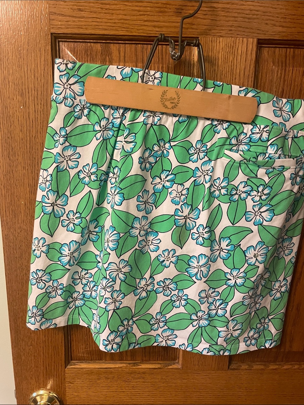 Floral Print Talbots Skort in Green and White